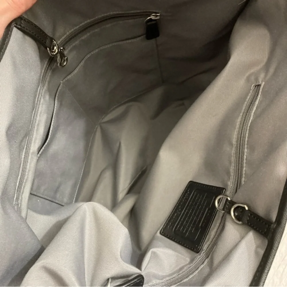 Coach black saffiano leather Peyton tote bag